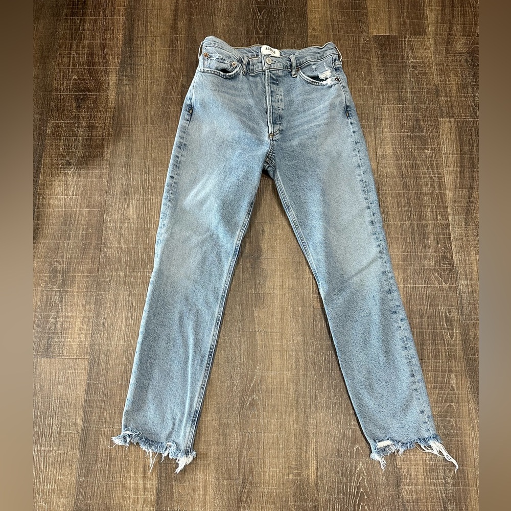 Agolde High Rise Jeans - Faded Blue